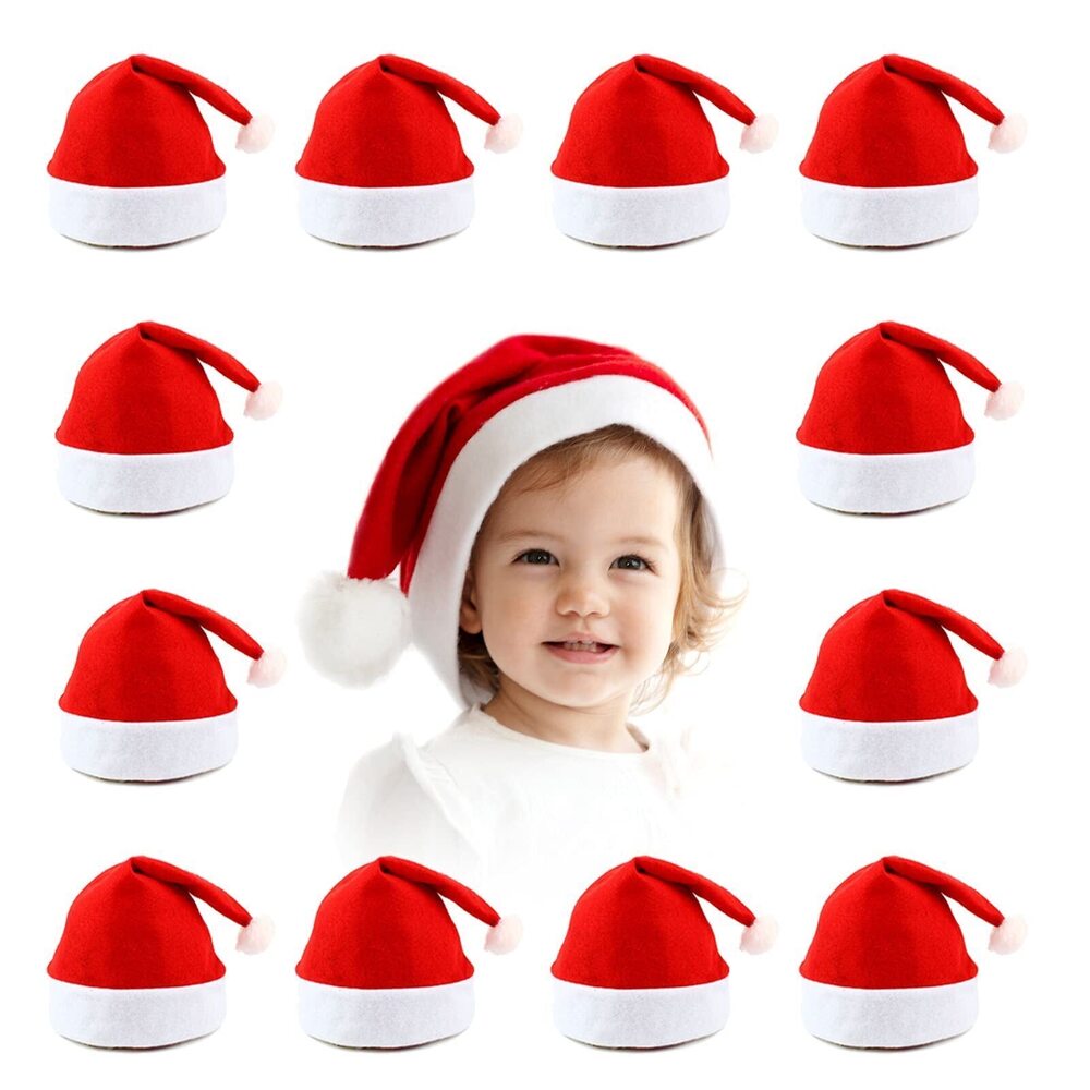 6671 Santa Hats Bulk for Adults,12pcs Christmas Hats Adults Universal Fit